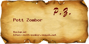 Pott Zombor névjegykártya